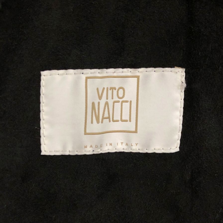美品◆ヴィトナッチ ロングコート シェアード ミンク ファー ヌバックレザー ネイビー系 レディース VITO NACCI 【AFB52】