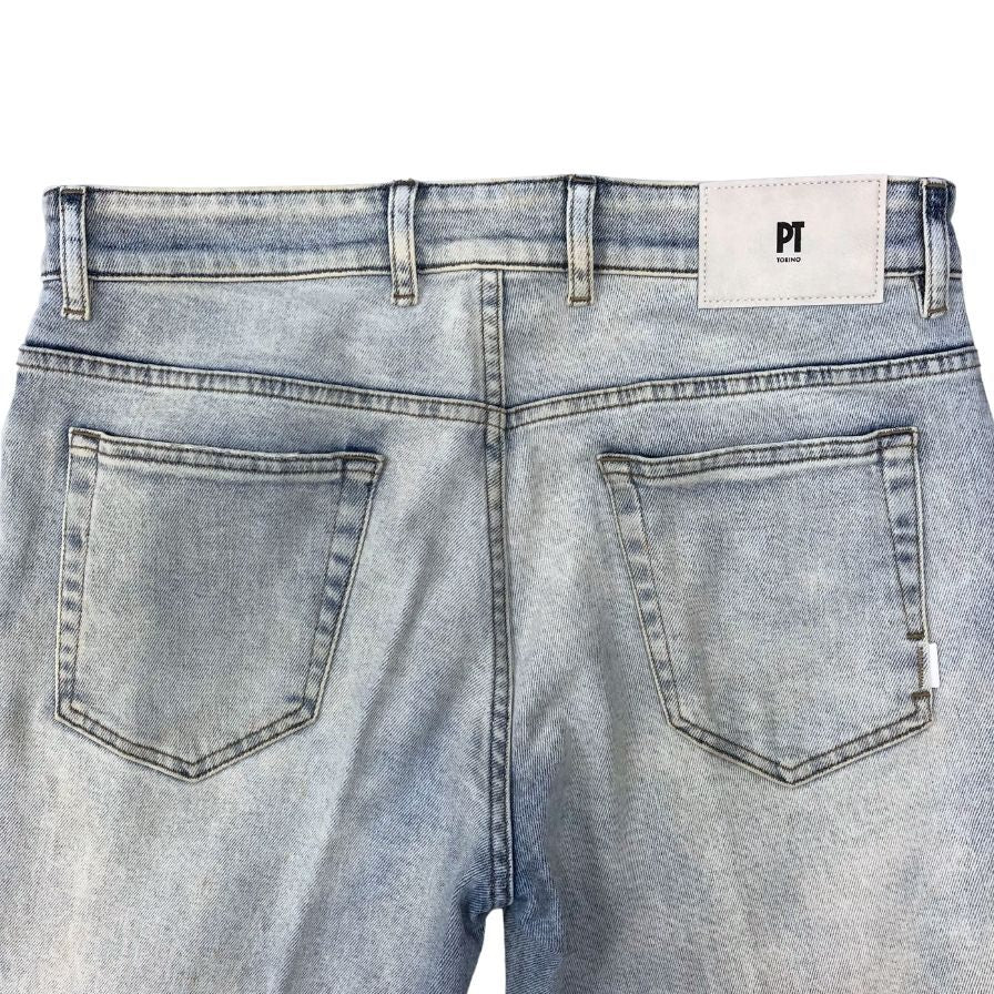 ピーティートリノ デニムパンツ ウォッシュ加工 コットン ポリウレタン メンズ サイズ33 ブルー PT TORINO 【AFB38】