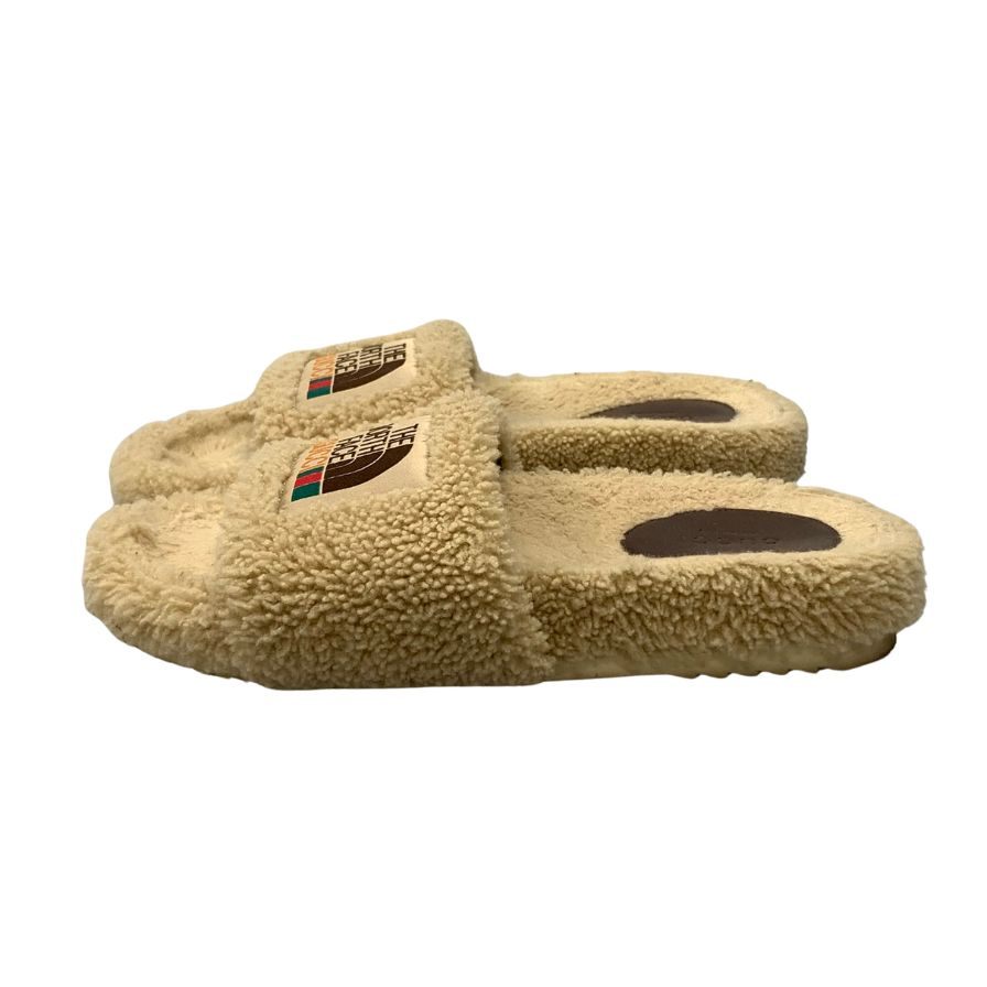 美品◆グッチ × ザ ノースフェイス サンダル ボア 679948 レディース サイズ38 GUCCI × THE NORTH FACE【AFD7】