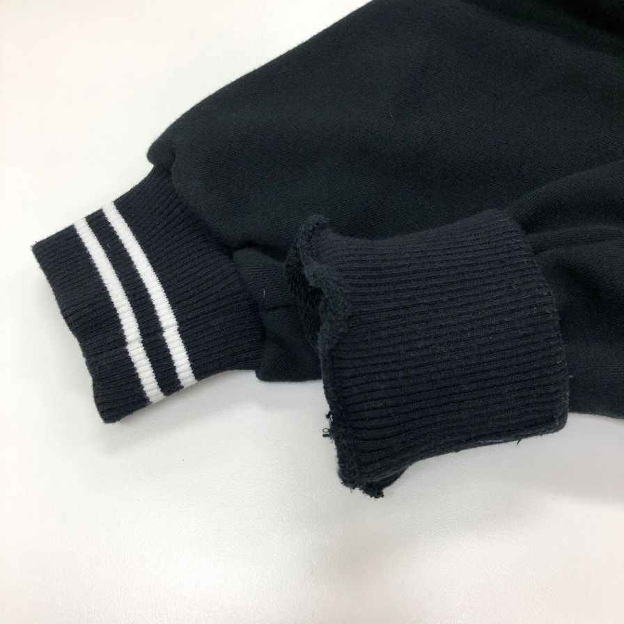 中古◆ワコマリア スウェット トレーナー 刺繍デザイン リブ ブラック メンズ サイズL WACKO MARIA 【AFB28】