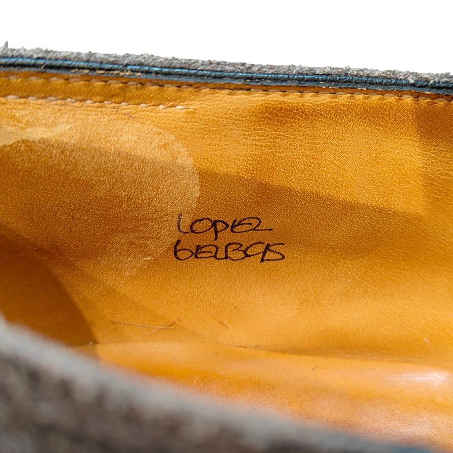 ジョンロブ レザーシューズ ペニーローファー ロペス スエード グレー UK6E メンズ JOHN LOBB ローファー 約24.5cm【LA】【中古】