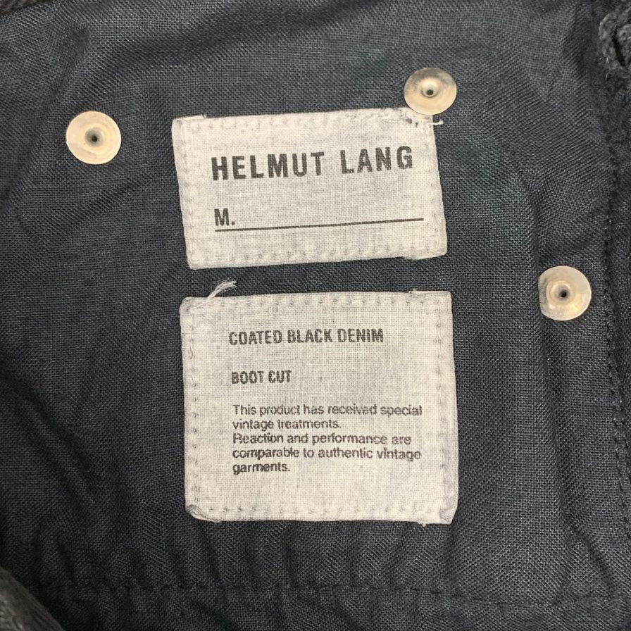ヘルムートラング 本人期 コーテッド ブラック デニム ブーツカット 裾上げ済 レディース サイズ27 ブラック Helmut Lang 【AFB2】