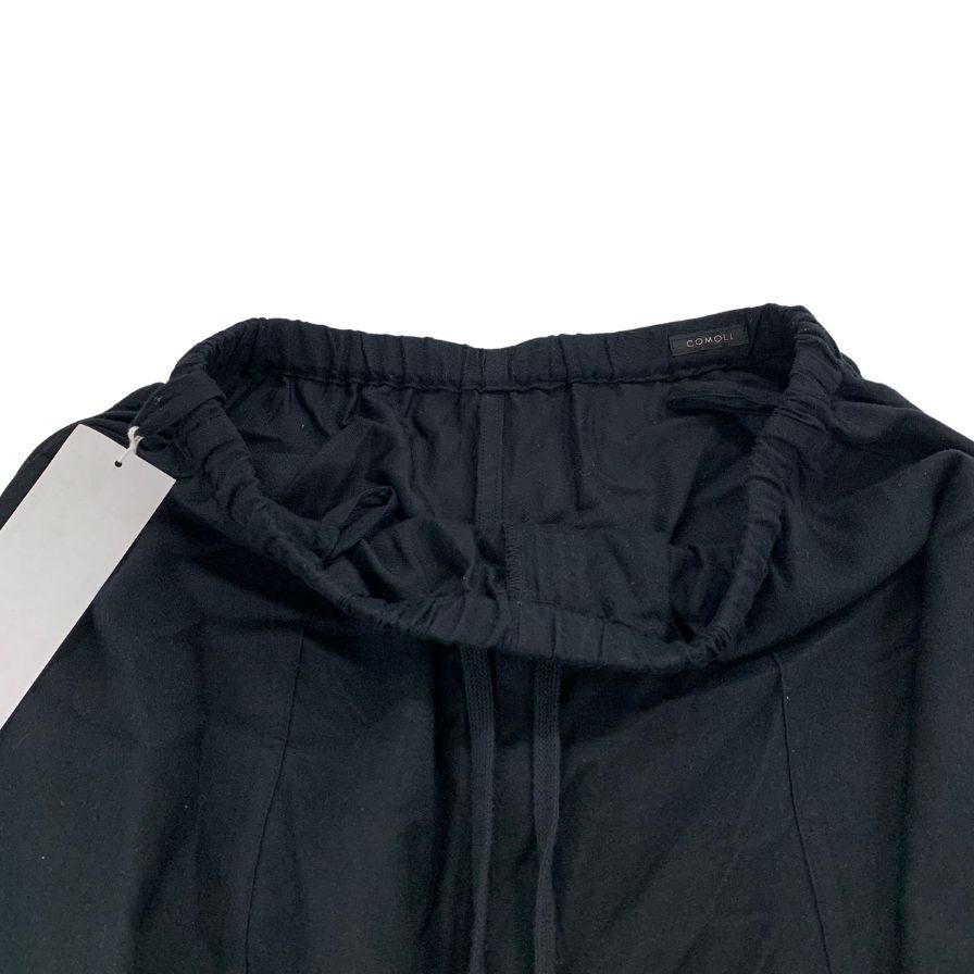 極美品◆コモリ シルクネル ドローストリングパンツ X01-03013 メンズ サイズ2 ブラック COMOLI SILK FLANNEL PANTS 【AFB8】