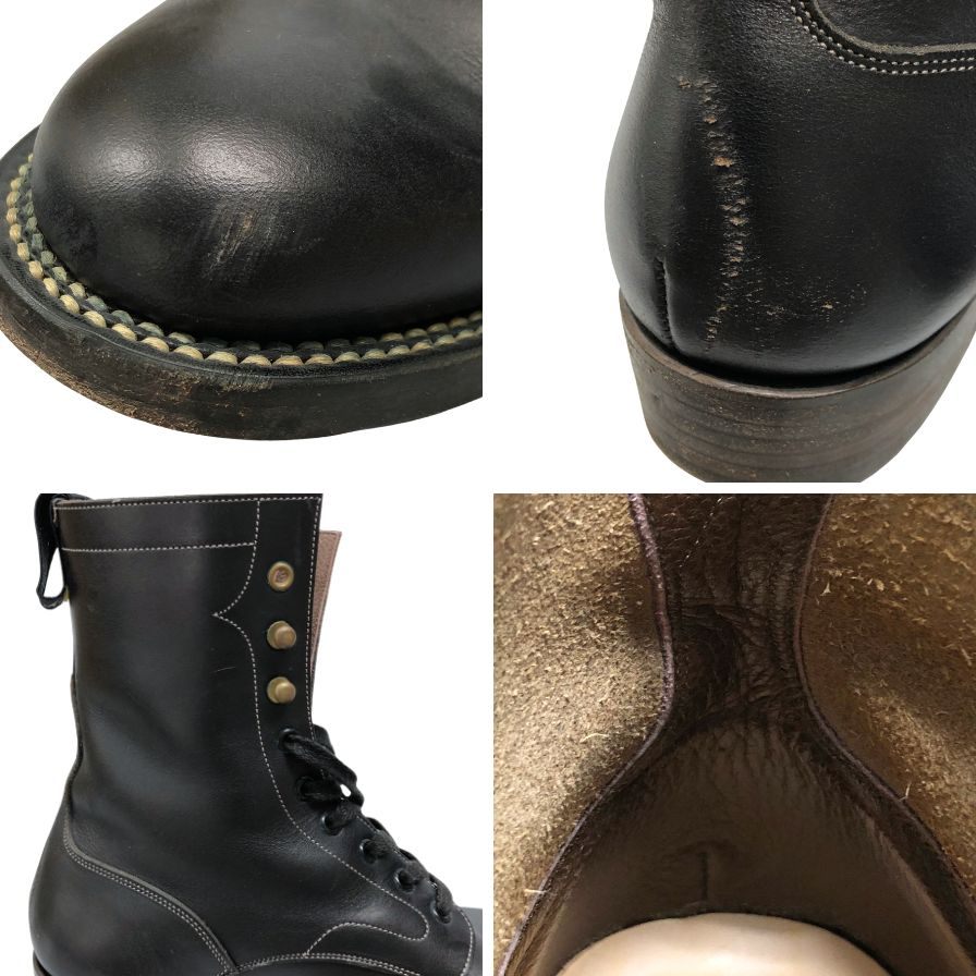 フット ザ コーチャー レースアップブーツ サイズ8 ブラック レザー foot the coacher ブーツ 約26.0cm【LA】【中古】
