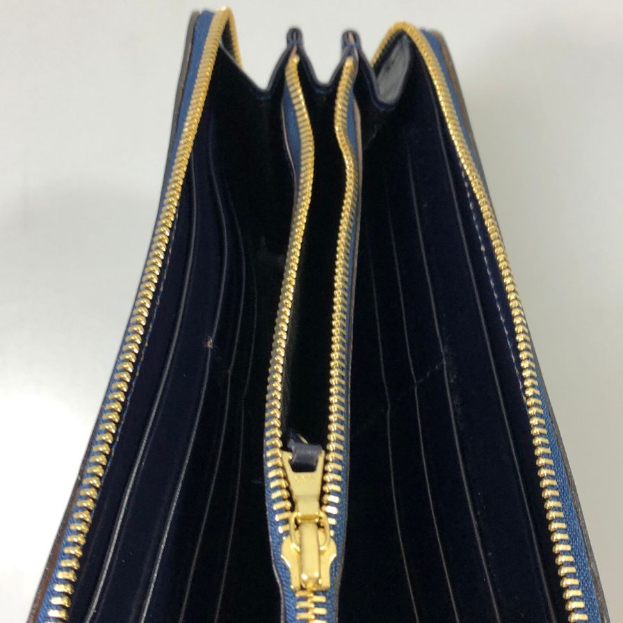 グレンロイヤル 長財布 ラウンドジップ ブライドルレザー ネイビー ゴールド金具 GLENROYAL【AFI1】