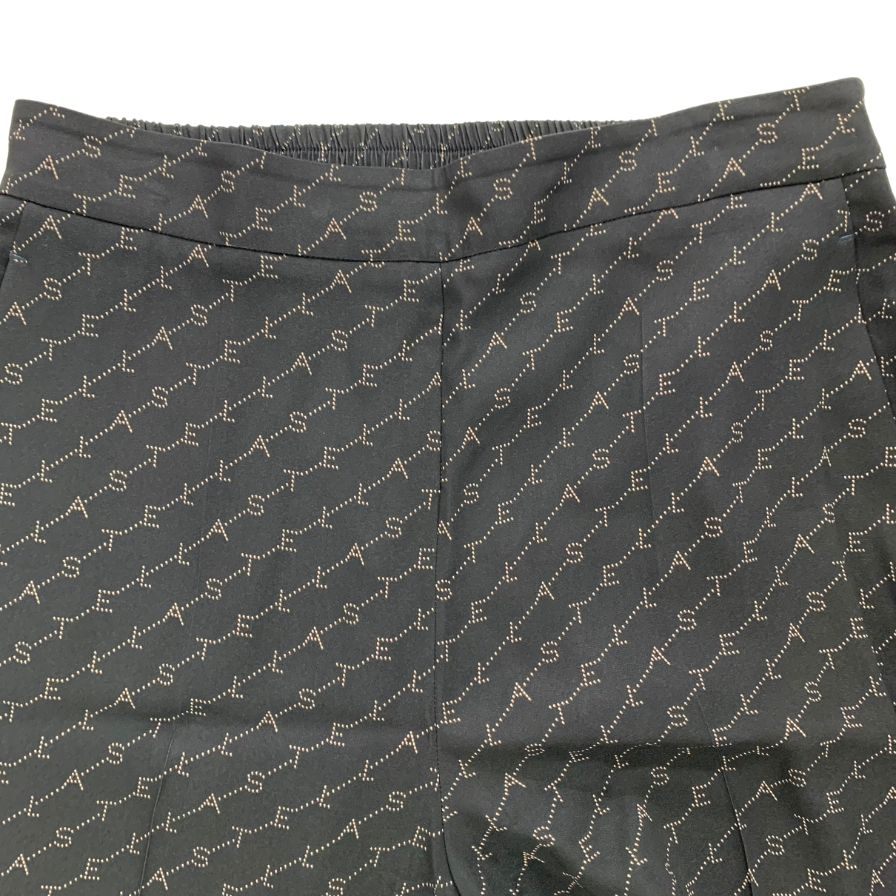 美品◆ステラマッカートニー パンツ ウエストゴム ロゴ総柄 ブラック レディース サイズ42 STELLA McCARTNEY 【AFB15】