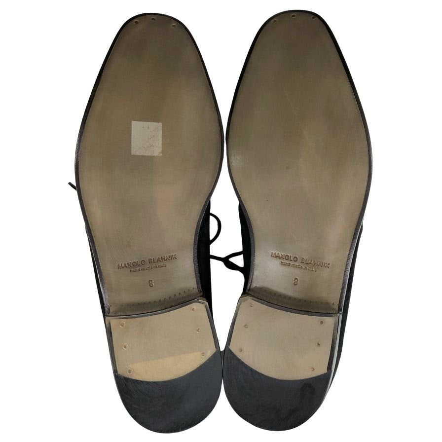 マノロ ブラニク チャッカブーツ スエード サイズ8 メンズ ブラック MANOLO BLAHNIK 約25.0cm【AFC1】
