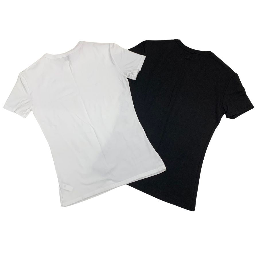 極美品◆ドルチェ&ガッバーナ アンダーウェア Tシャツ ブラック&ホワイト2枚セット コットン100% レディース サイズ2 DOLCE&GABBANA 【AFB27】