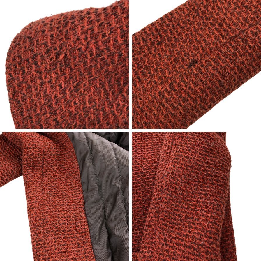 美品◆ジーステージ ダッフルコート ロング丈 編み込み 中綿 レッド メンズ サイズ48 G-stage 【AFA4】
