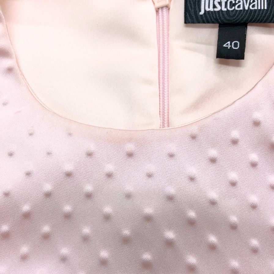 極美品◆ジャストカヴァリ ノースリーブワンピース レディース 2014 サイズ40 ピンク Just Cavalli 【AFB22】