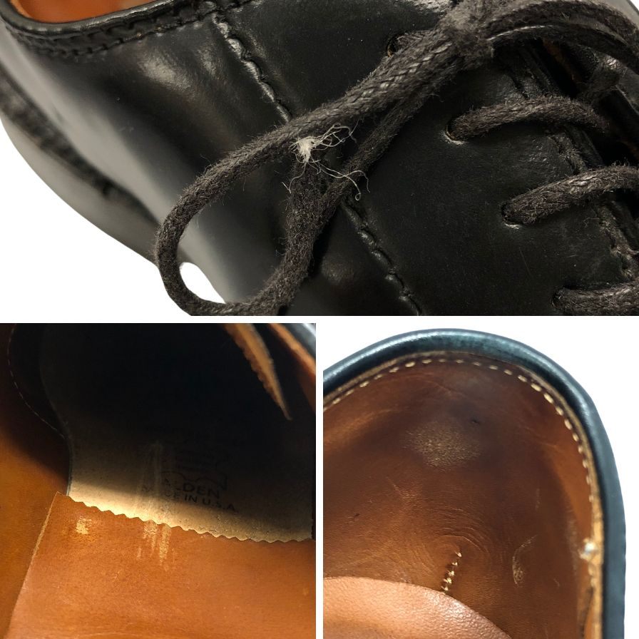 オールデン レザーシューズ プレーントゥ 9901 コードバン バリーラスト ブラック メンズ サイズ8.5D ALDEN ビジネスシューズ 約26.0cm【LA】【中古】