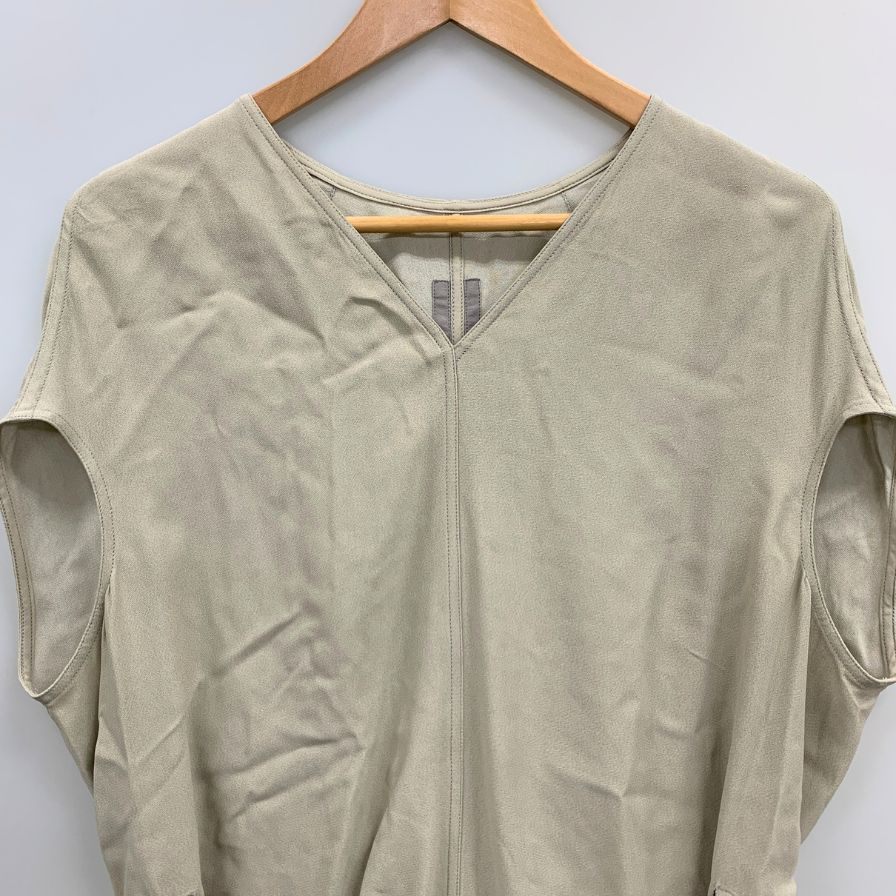 美品◆リックオウエンス ギャザーウエスト チュニック RP20S1116-Y サイズ40 ベージュ レディース Rick Owens 【AFB1】