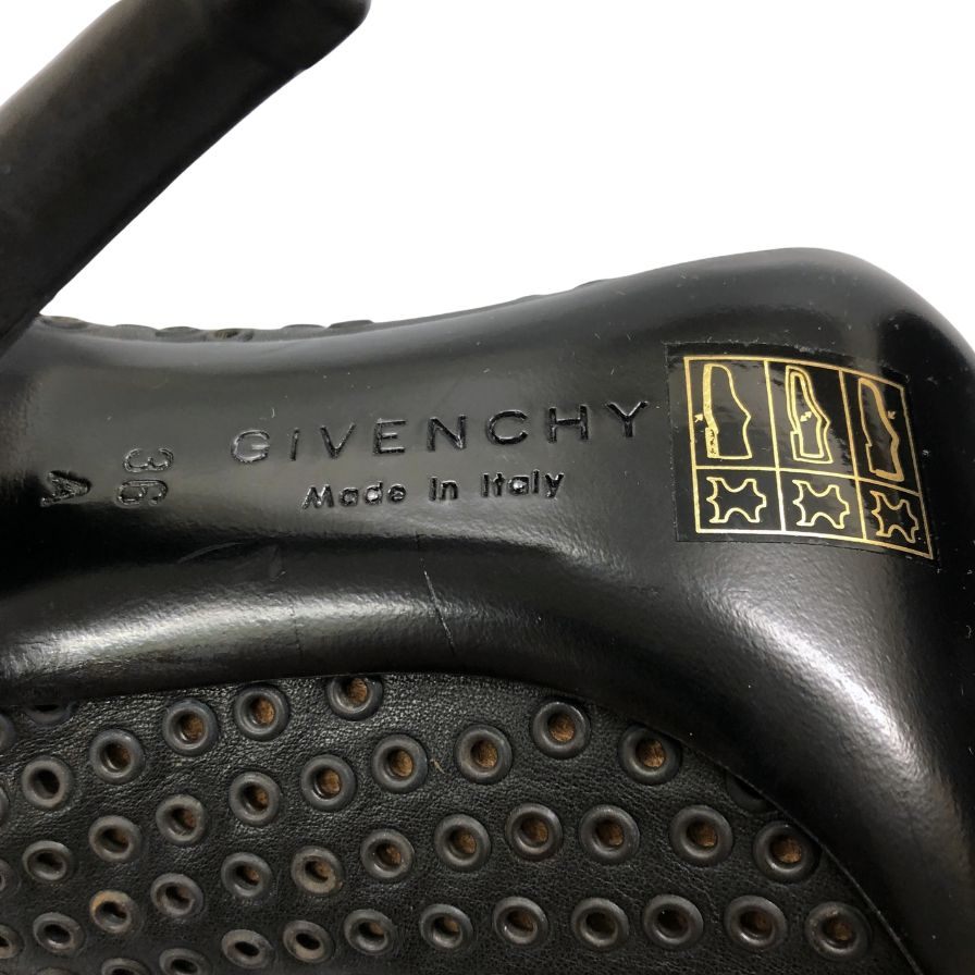 ジバンシー ヒールサンダル オープントゥ ブラック レディース サイズ36 GIVENCHY 約23.0cm【AFD7】