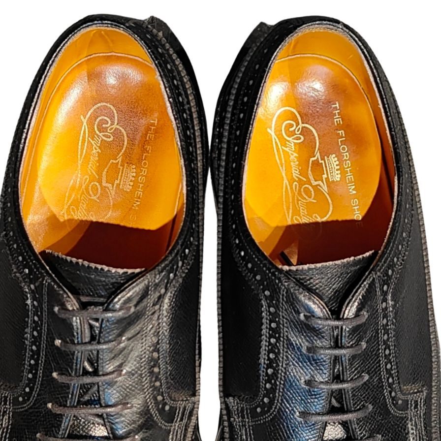 フローシャイム レザーシューズ インペリアル ケンムーア ウイングチップ グレインレザー ブラック メンズ サイズUS9 FLORSHEIM ビジネスシューズ 約27.0cm【LA】【中古】