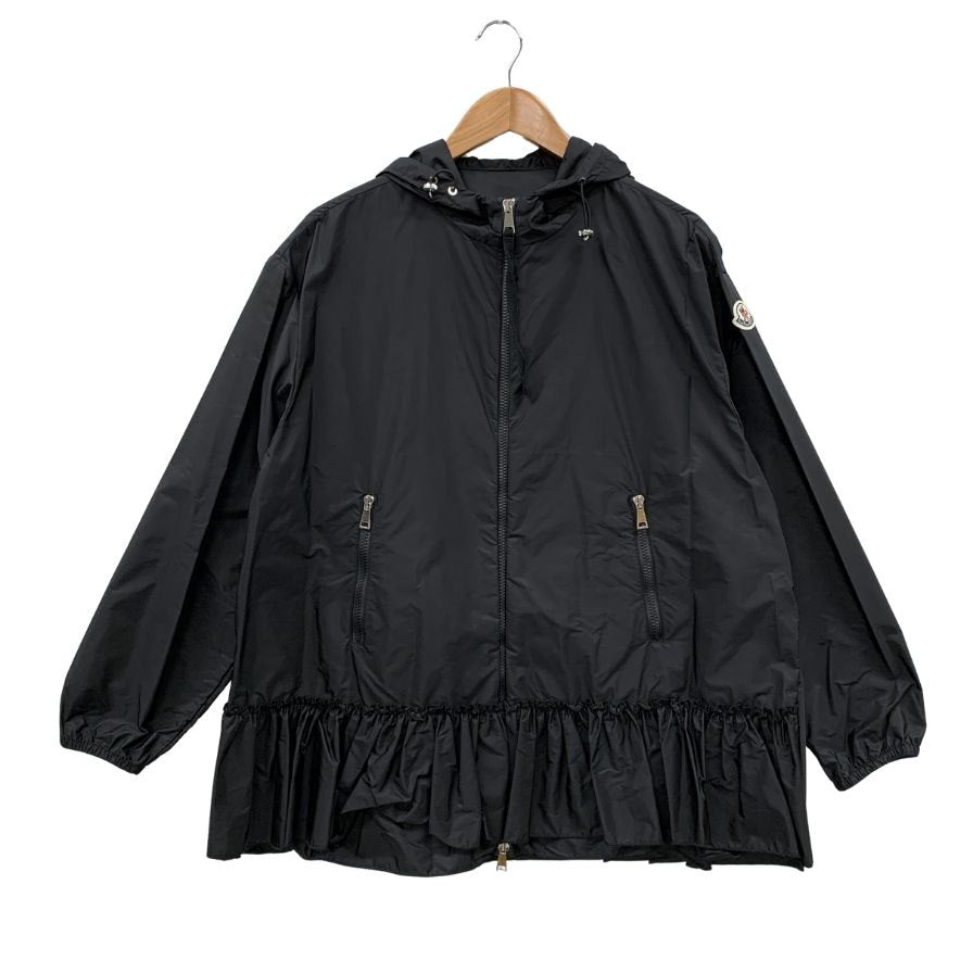 美品◆モンクレール 19SS ナイロンジャケット SARCELLE GIUBBOTTO フリル ブラック レディース サイズ2 MONCLER 【AFB38】
