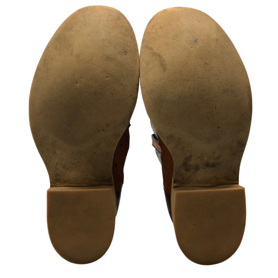 アンダーソン ビーン ブーツ カンパニー ローパーブーツ オーストリッチ&レザー コンビ メンズ サイズ8D ブラウン ネイビー ANDERSON BEAN BOOT COMPANY 約27.0cm【AFC54】