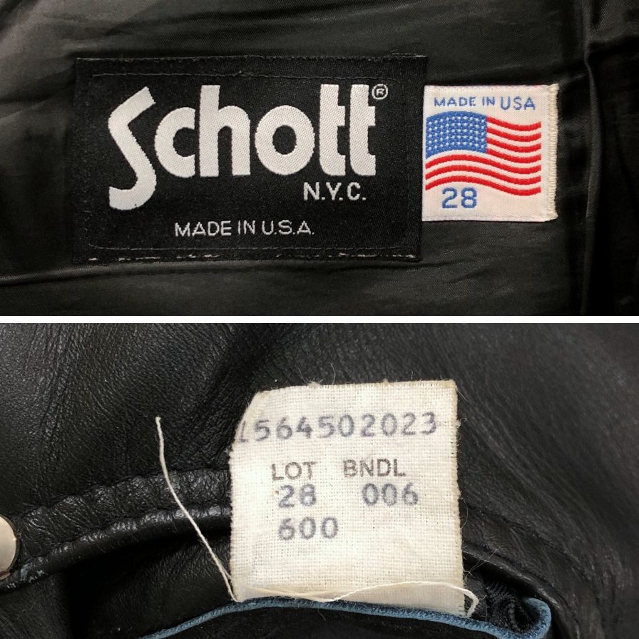 ショット レザーパンツ 600 サイズ W28 ブラック SCHOTT 【AFB47】