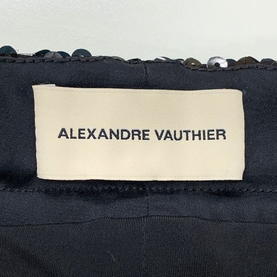 アレクサンドルボーティエ スパンコール ひざ丈パンツ スパッツ レディース サイズ38 ブラック ALEXANDRE VAUTHIER 【AFB16】