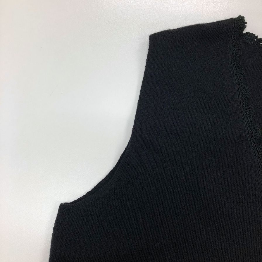 美品◆フォクシー ノースリーブ カットソー ブラック サイズ40 FOXEY 【AFB42】
