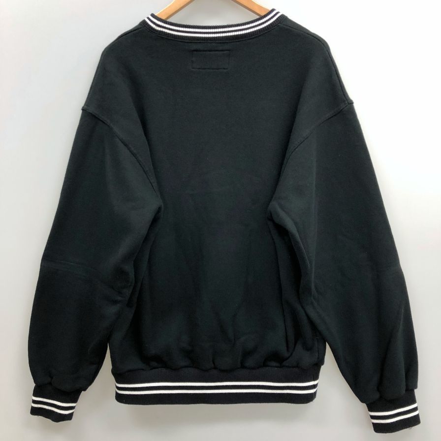 中古◆ワコマリア スウェット トレーナー 刺繍デザイン リブ ブラック メンズ サイズL WACKO MARIA 【AFB28】