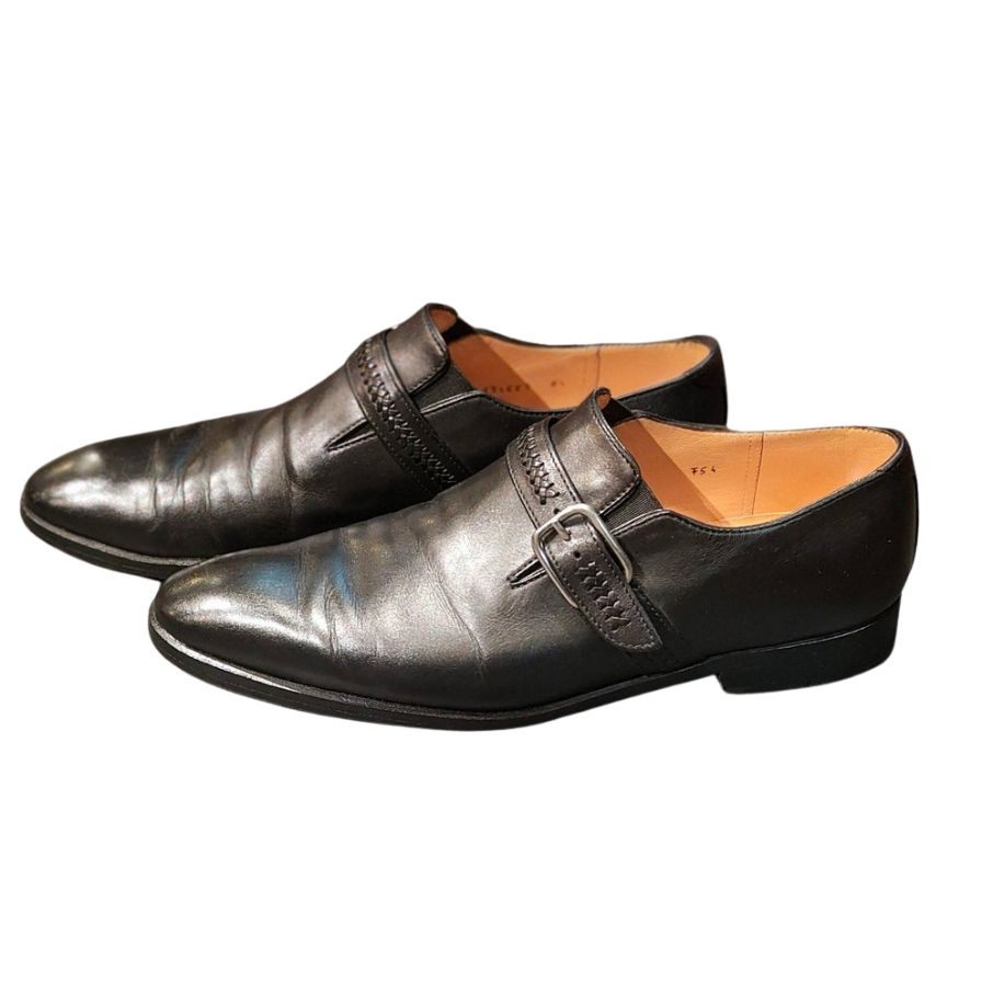 タニノクリスチー レザーシューズ シングルモンク サイドエラ メンズ 6.5 黒 TANINO CRISCI 約25.0cm【LA】【中古】