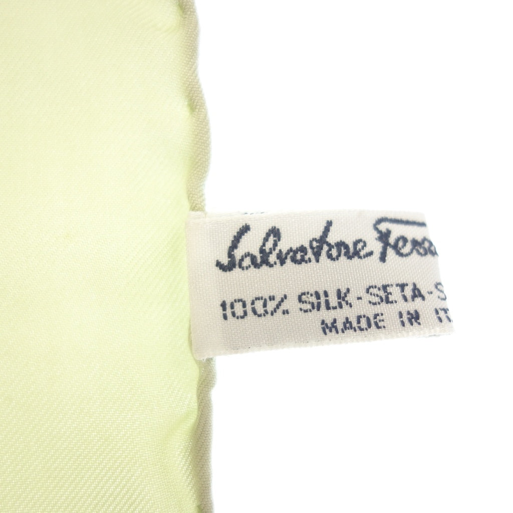 美品◆サルヴァトーレ フェラガモ 大判スカーフ シルク100% ヒョウ柄 ベージュ系 Salvatore Ferragamo【AFI20】