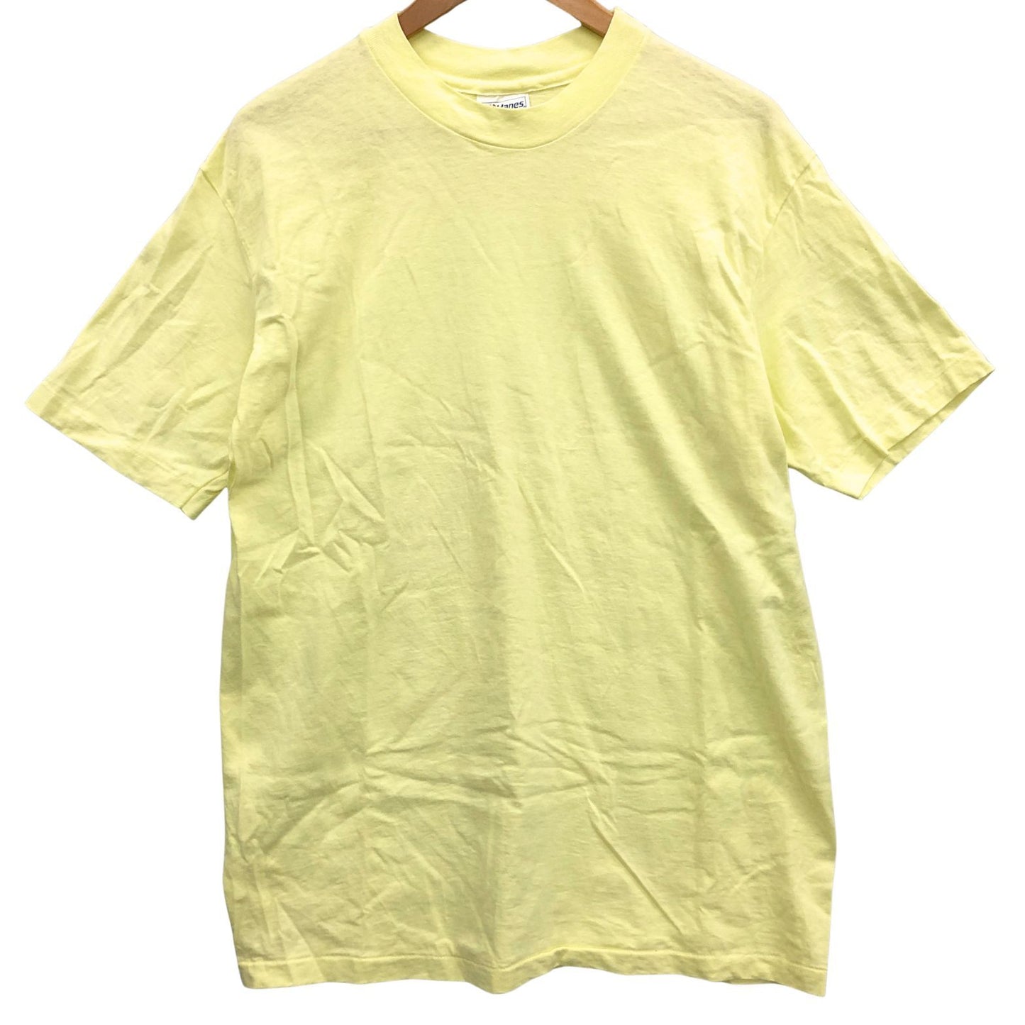 極美品◆ヘインズ Tシャツ クルーネック コットン メンズ イエロー サイズL HANES 【AFB47】
