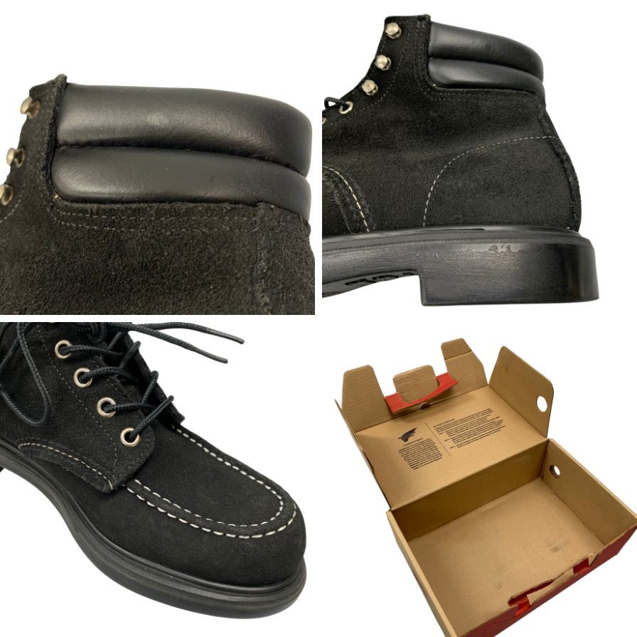 レッドウィング ブーツ 8805 スーパーソール スエード モックトゥ メンズ ブラック サイズUS9.5D REDWING 約27.5cm【AFD8】