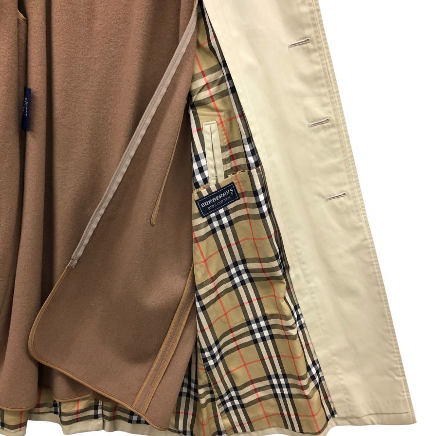 中古◆バーバリー バルカラーコート 90S 旧タグ ライナー付き ベージュ メンズ サイズ表記なし Burberry 【AFB43】