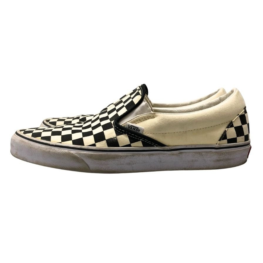 バンズ スリッポン チェッカー ブラック×ホワイト メンズ サイズ28.5 VANS 約28.5cm【AFC41】
