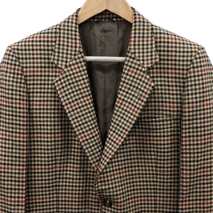 美品◆クリスチャンディオール ムッシュ テーラードジャケット 2B チェック メンズ サイズ2 Christian Dior MONSIEUR 【AFB37】