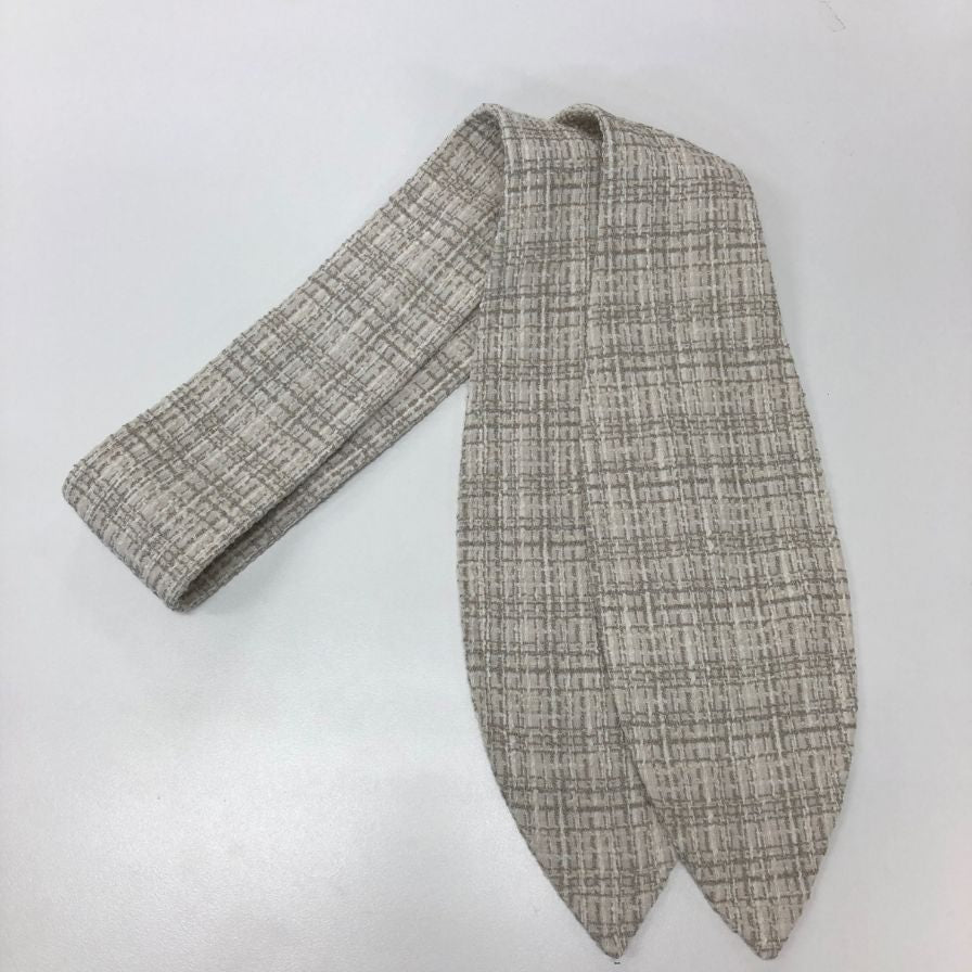 極美品◆ル シェル ブルー 半袖ワンピース ツイードショートドレス ベージュ系 レディース サイズ36 LE CIEL BLEU 【AFB6】