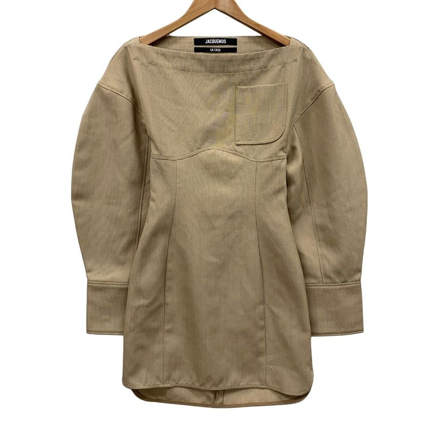 新品同様◆ジャックムス ワンピース ベージュ ロングスリーブ レディース サイズ34 JACQUEMUS 【AFB35】