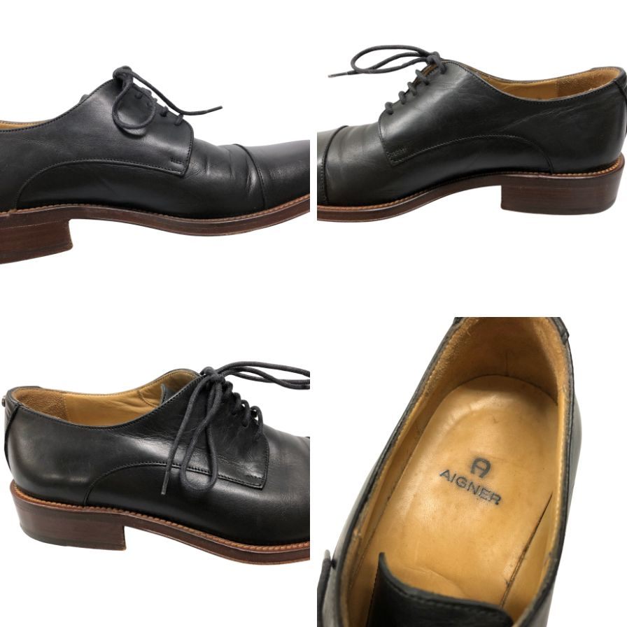 アイグナー レザー ストレートチップ メンズ サイズ 39 1/2 AIGNER 約24.5cm【AFC47】
