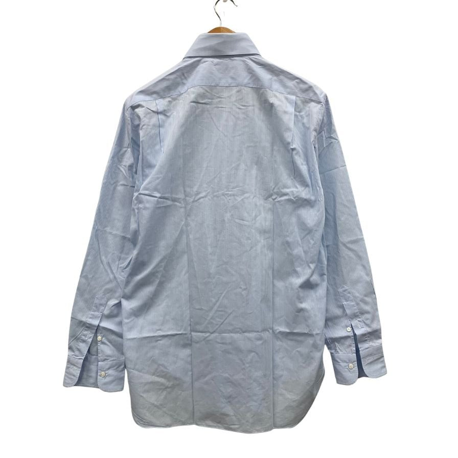 美品◆バルバ シャツ ドレスシャツ ストライプ柄 イタリア製 コットン ブルー サイズ40 メンズ BARBA 【AFB40】