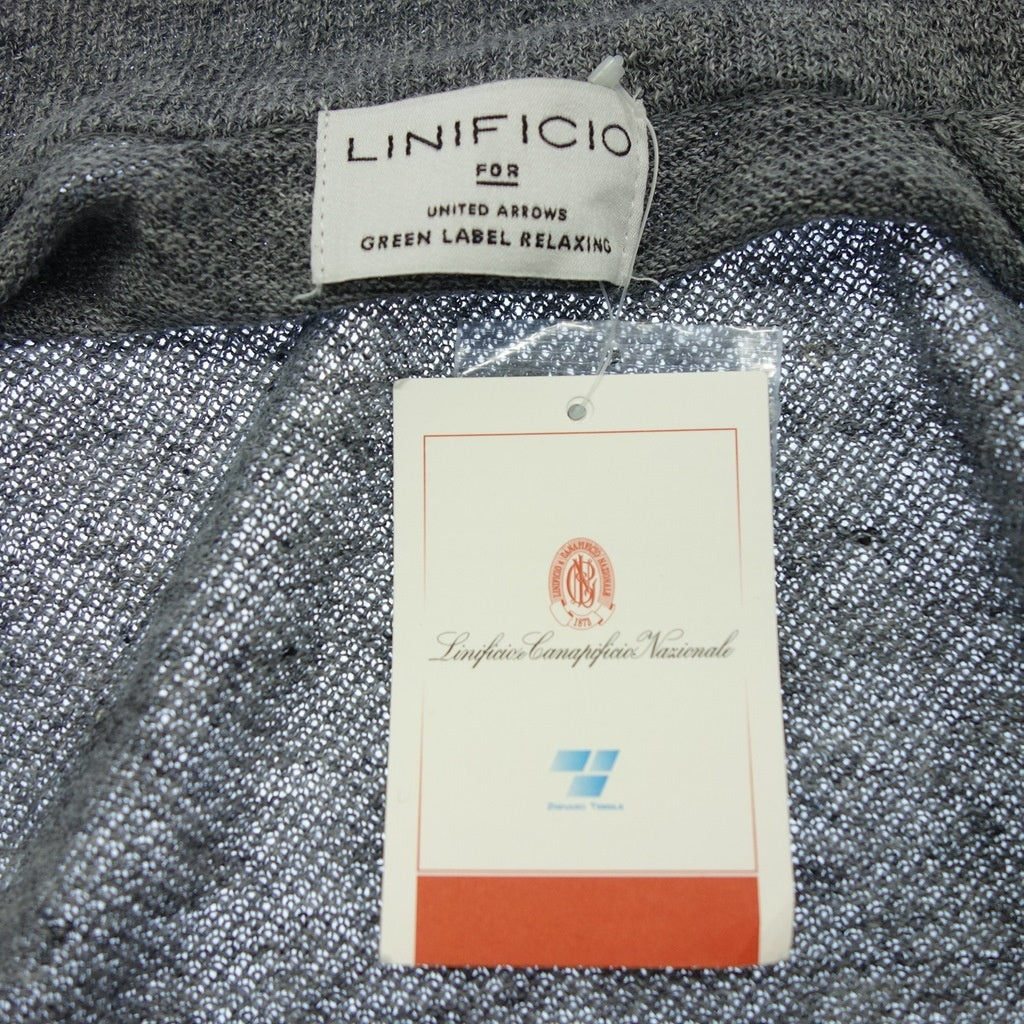 新品同様◆ユナイテッドアローズ リネン カーディガン リニフィチオ 麻 レディース グレー サイズS UNITED ARROWS LINIFICIO【AFB42】