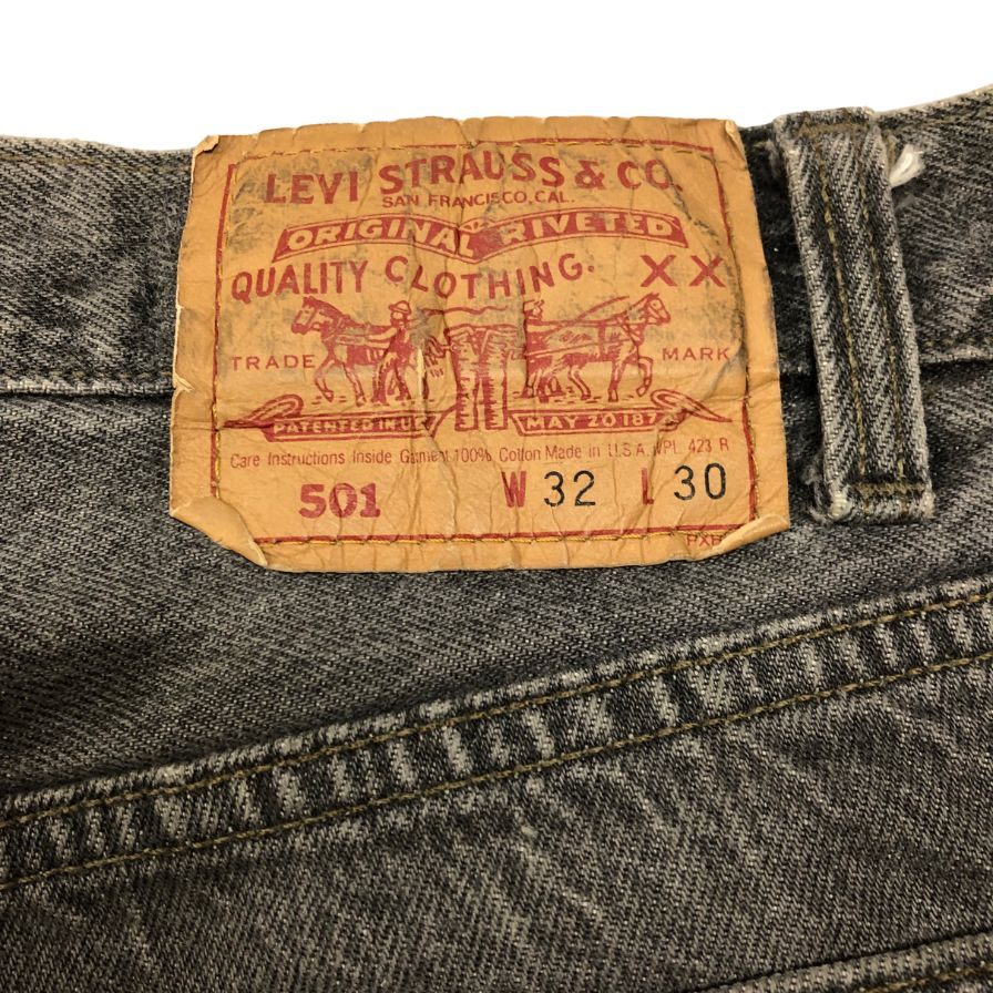 リーバイス 501 デニムパンツ カットオフ ボタン裏653 USA製 グレー系 メンズ W32 L30 LEVI’S 【AFB1】