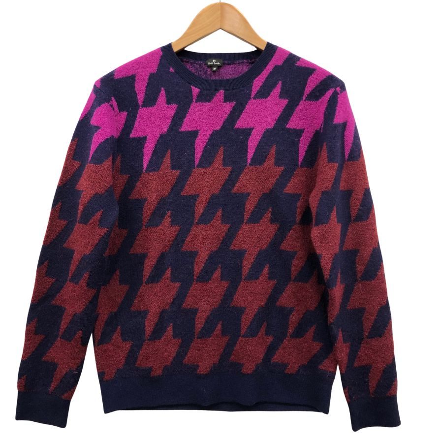 美品◆ポールスミス ロングスリーブニット 総柄 モヘア メンズ サイズM Paul Smith 【AFB3】