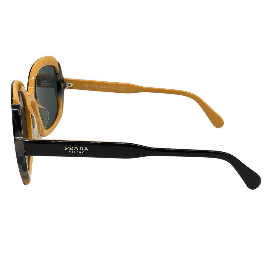 プラダ サングラス SPR 16U-F 54□21 レディース ブラック×マスタード PRADA【AFI16】