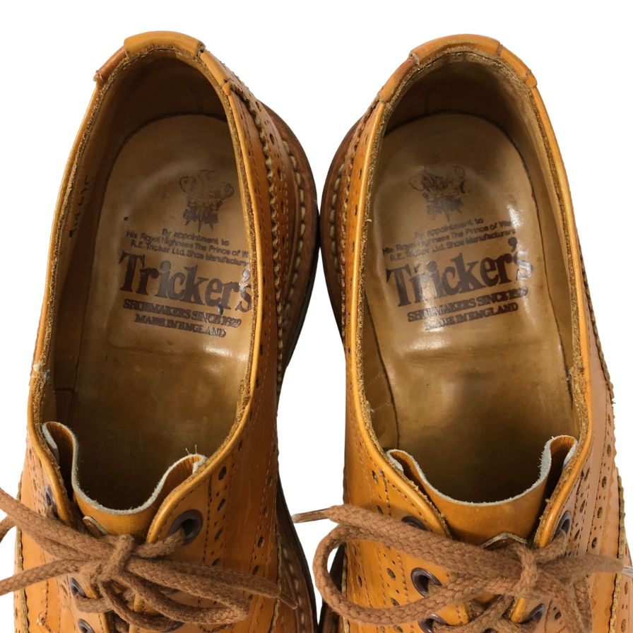 トリッカーズ レザーシューズ ウイングチップ バートン M5633 メンズ サイズ7.5 エイコンアンティーク Tricker’s BOURTON ビジネスシューズ 約26.0cm【LA】【中古】