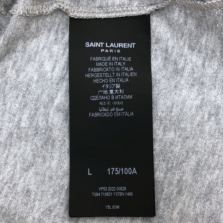 極美品◆サンローラン パリ Tシャツ リバースロゴ メンズ グレー サイズL SAINT LAURENT PARIS 【AFB16】