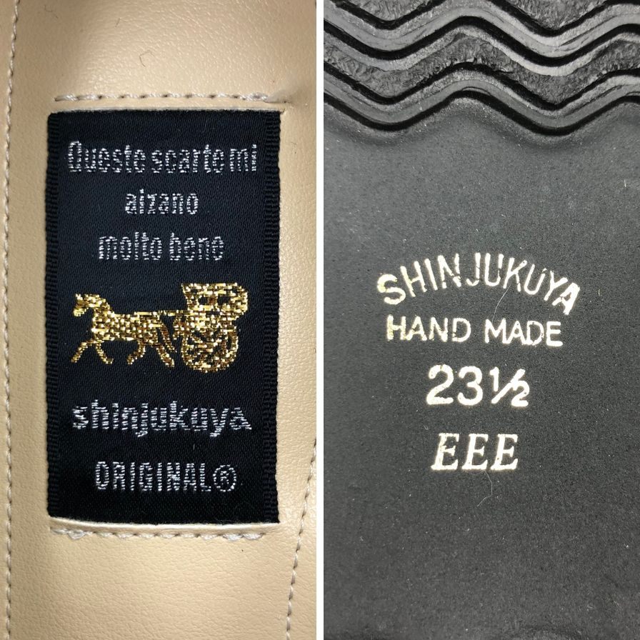 新宿屋 レザースニーカー オーストリッチ 2331-085 オレンジ×ブラウン 23.5cm レディース shinjukuya 約23.5cm【7-5】