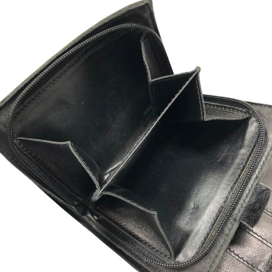 ボッテガヴェネタ 財布 二つ折り ハラコレザー ブラック メンズ BOTTEGA VENETA【AFI13】