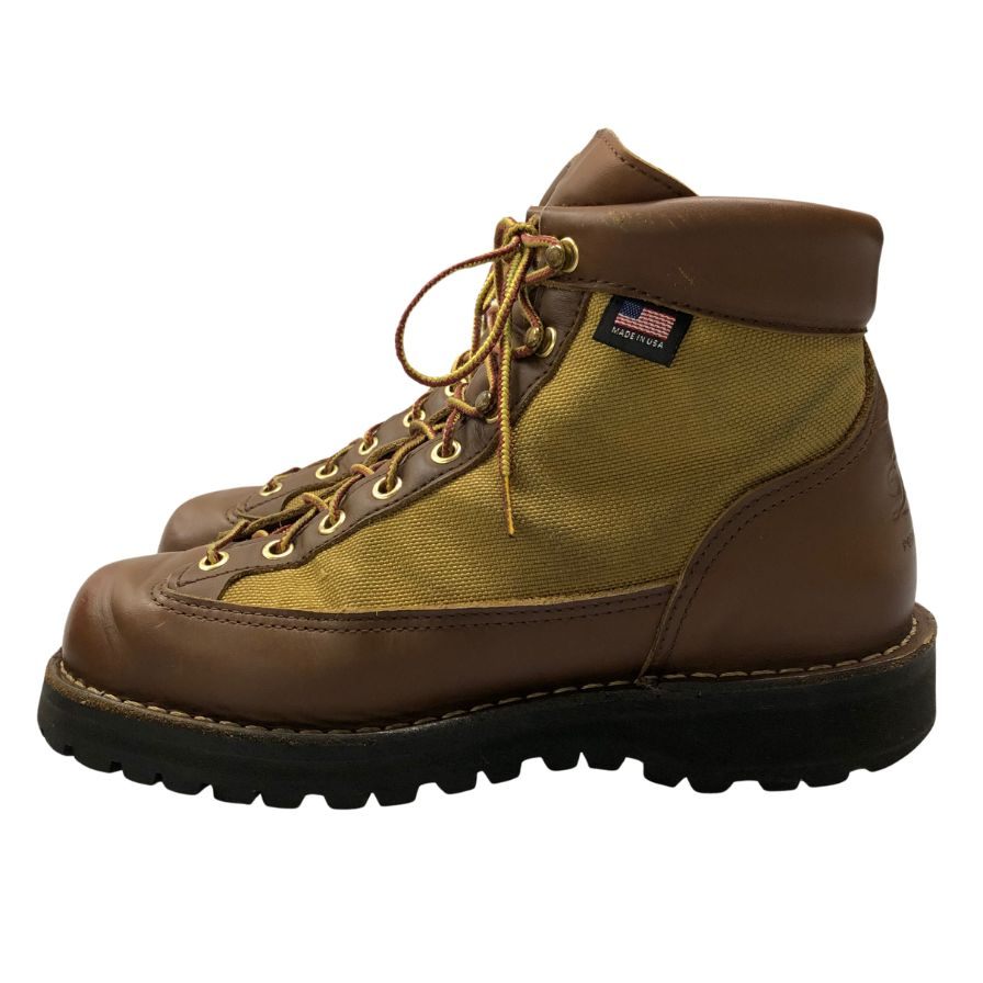 ダナー レースアップブーツ ダナーライト 30420X レザー キャンバス ビブラム ブラウン メンズ サイズUS7 Danner Vibram 約25.0cm【AFD4】
