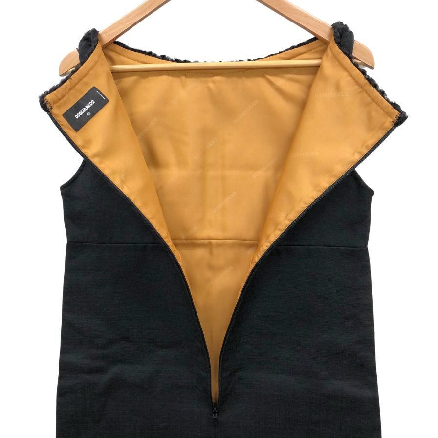 極美品◆ディースクエアード ノースリーブ ワンピース レディース サイズ42 ブラック S73CT0940 S42984 DSQUARED2 【AFB44】