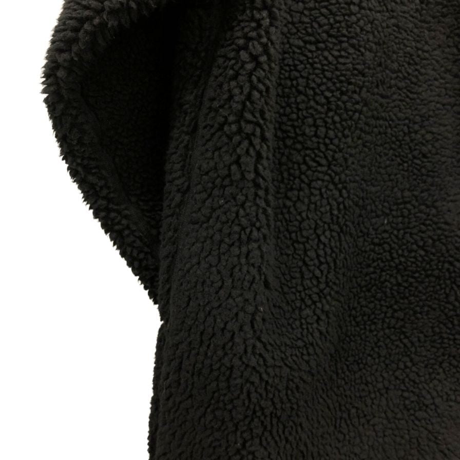 美品◆ハイク ボアコート ノーカラー FAUX SHEARLING COAT ブラック レディース サイズ3 HYKE 【AFA22】