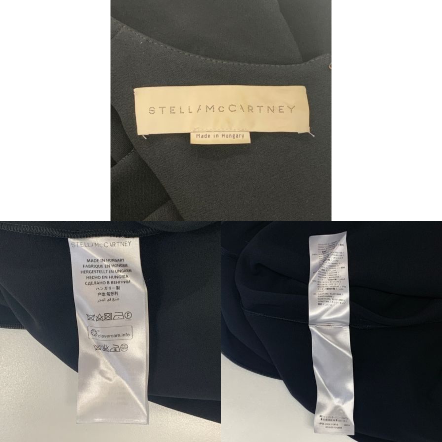 美品◆ステラ マッカートニー ワンピース 長袖 ポリエステル 花柄 切替 ブラック レディース サイズ38 STELLA McCARTNEY 【AFB20】