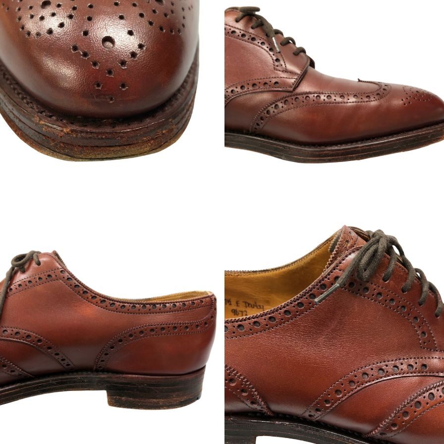 ジョンロブ レザーシューズ ダービー フルブローグ カーフ バーガンディアンティーク サイズ7.5E 9672 JOHN LOBB ビジネスシューズ 約26.0cm【LA】【中古】