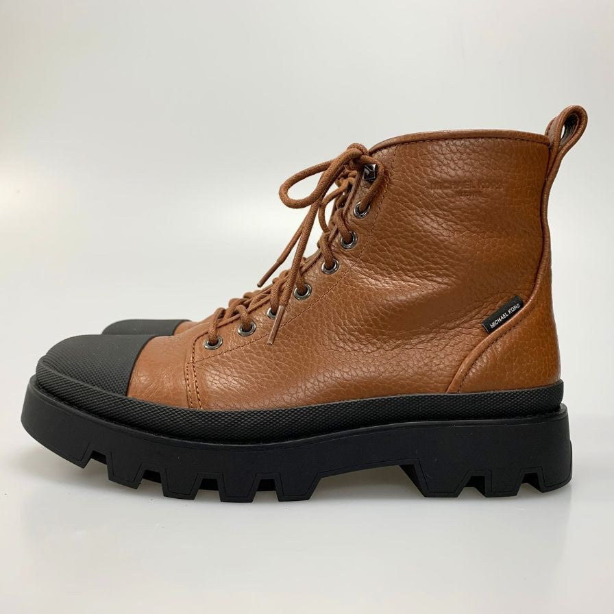 マイケルコース サイドジップ ワークブーツ HY20H ブラウン サイズ9 メンズ レースアップ MICHAEL KORS 約27.0cm【AFC41】