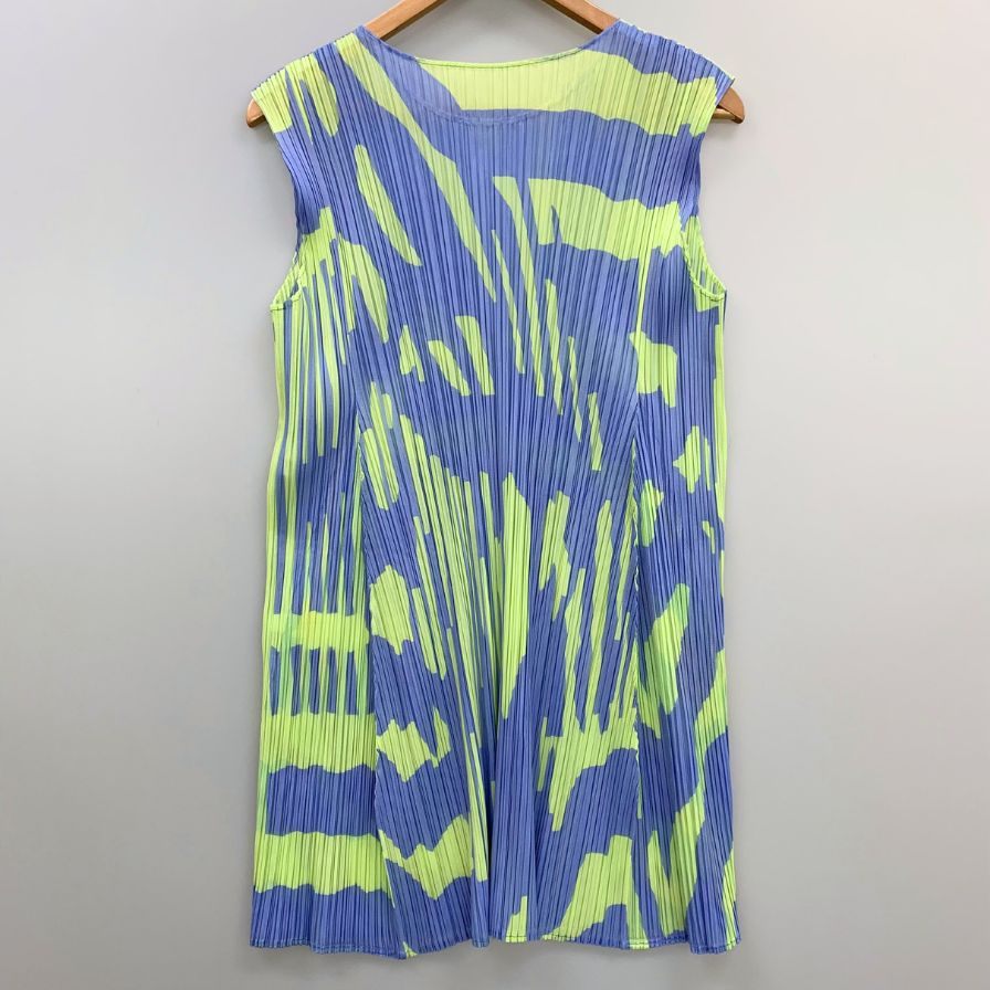 極美品◆プリーツプリーズ イッセイミヤケ チュニック ノースリーブ PP51JT702 パープル レディース サイズ3 PLEATS PLEASE ISSEY MIYAKE 【AFB43】